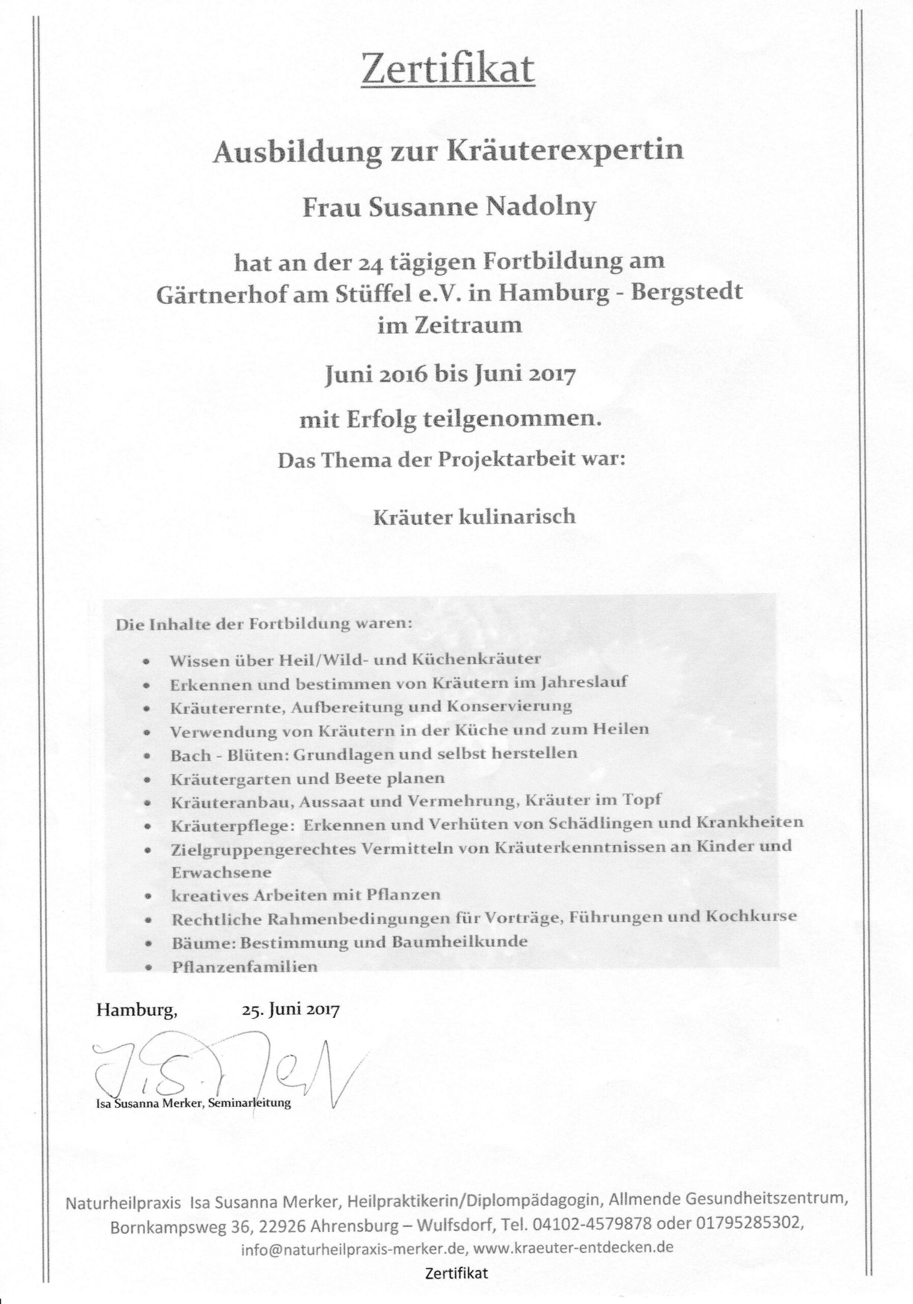 Ausbildung zur Kräuterexpertin